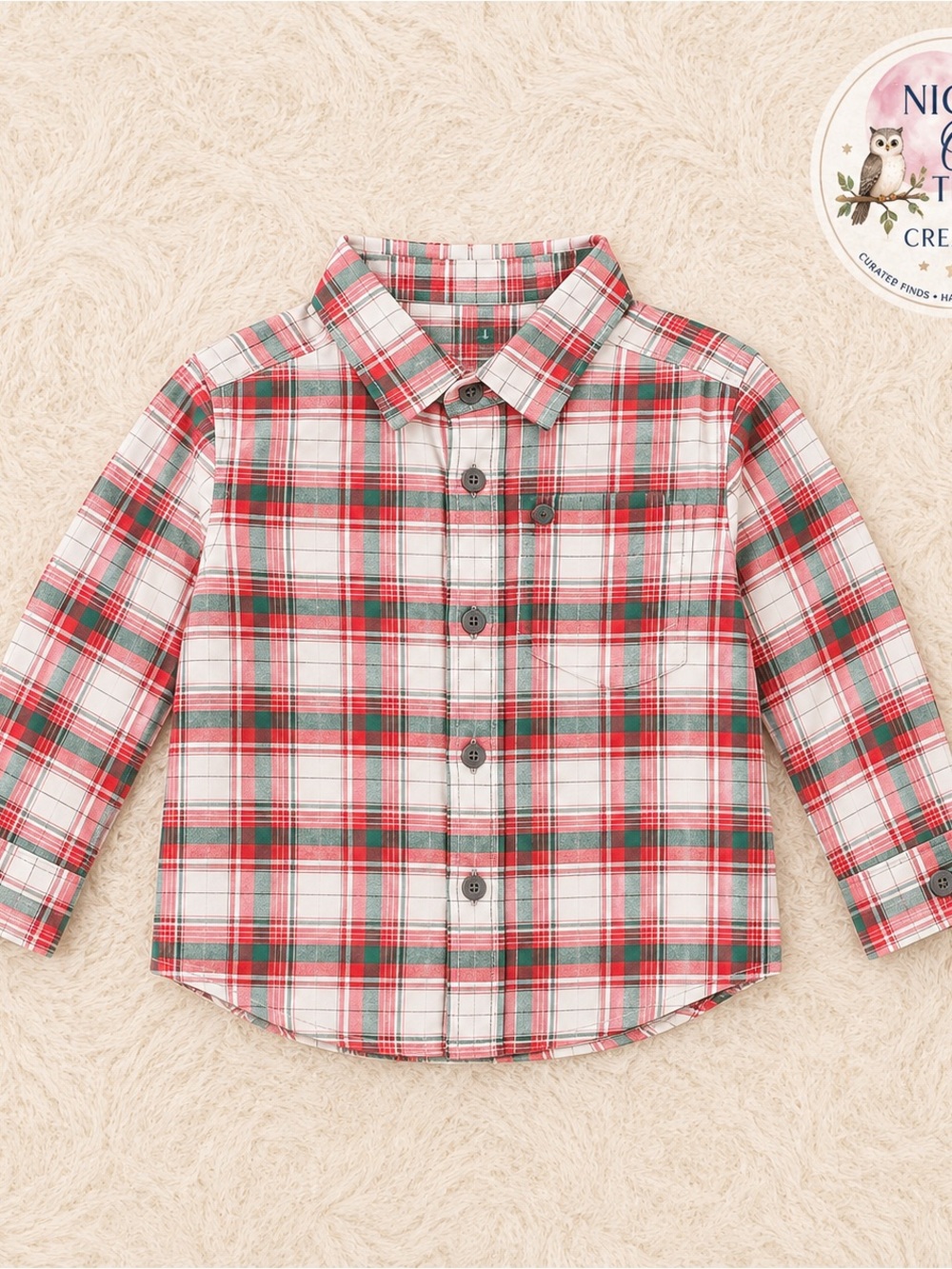 Red Plaid Long-Sleeve Shirt Boys Size 6/7